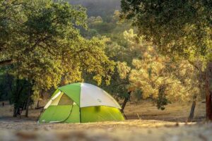 tent at del valle regional park